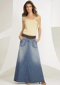С чем носить джинсовую юбку в пол – нюансы и детали 